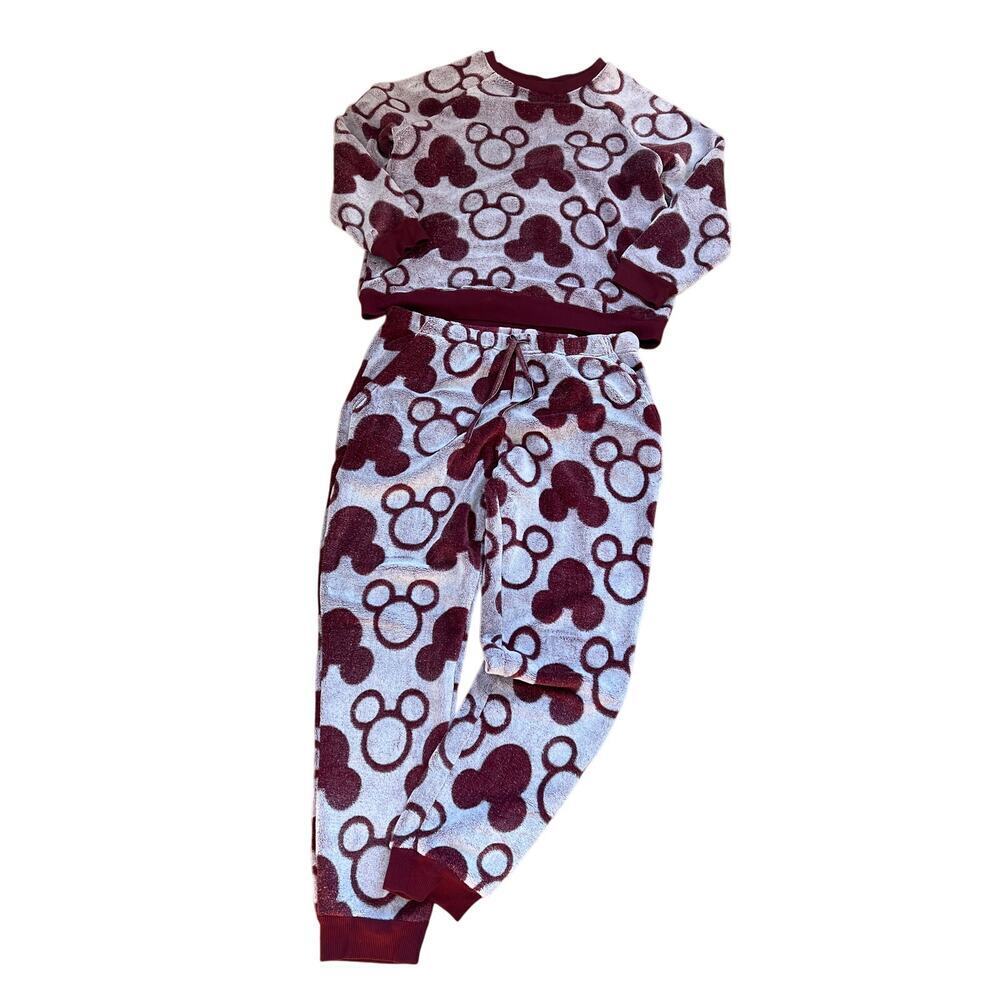 Disney Plush 2-piece PJ's set, Berry with Mickey Mouse Design, Women's L